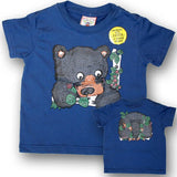 Kids Floppy T-shirt. Royal / Black Bear