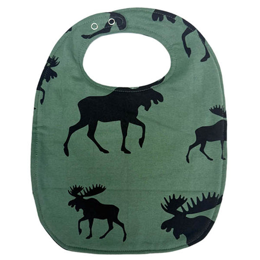 Bibs W/Allover Moose Print - Alpine Green