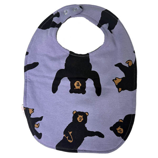 Bibs W/Allover  Black Bear Print - Violet
