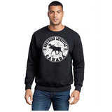 Men and Women's Fleece Crewneck Sweatshirt With Moose Lifestyle designs. Black