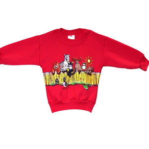 Kids Crewneck Sweatshirt with Various designs / Red