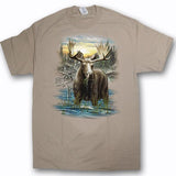 Men and Women T-shirt with Wildlife designs. Sand / Moose 