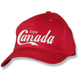 Men and Women's Baseball caps. Enjoy Canada. Red wool Blend Fitted Caps.