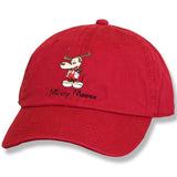 Men and Women's Baseball caps. Mickey Moose. Red Adjustable Caps.