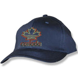 Men and Women's Baseball caps. 3D Maple Leaf Canada. Navy Adjustable Caps.
