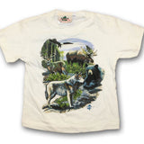 Youth T-shirt with Various designs / Greige / Wildlife Collage 