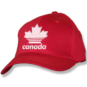 Men and Women's Baseball caps. Adds Canada.  Red Adjustable Caps.