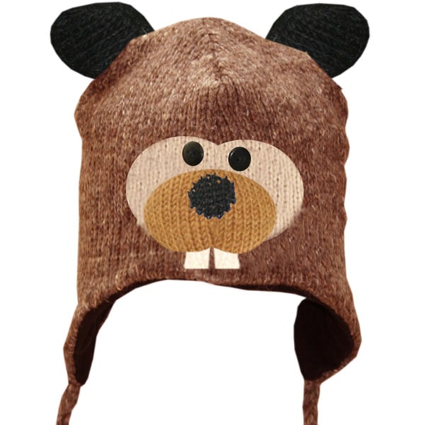 Wool Animal Head Tuques / Hats for Men and Women / Beaver