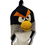 Wool Animal Head Tuques/Hats for Kids. Angry Crow