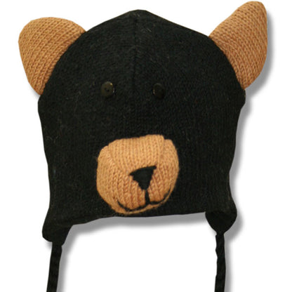 Wool Animal Head Tuques / Hats for Men and Women / Black Bear