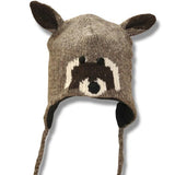 Wool Animal Head Tuques/Hats for Kids. Racoon