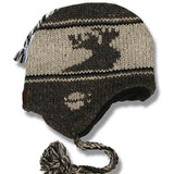 Wool Earflap Hat for Men and Women / Moose Brown Background