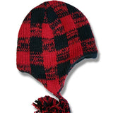 Wool Earflap Hat for Men and Women / Buffalo Check Patt 
