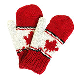 Products Wool Mittens/Gloves for Kids/Maple Leaf Red/white background