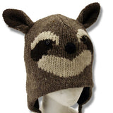 Wool Animal Head Tuques/Hats for Kids. Racoon#2