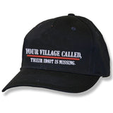 Men and Women's Baseball caps. Your Village Called. Black Adjustable Caps.