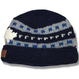 Wool Roll Up Tuque / Hat for Men and Women. Navy Blue Mix