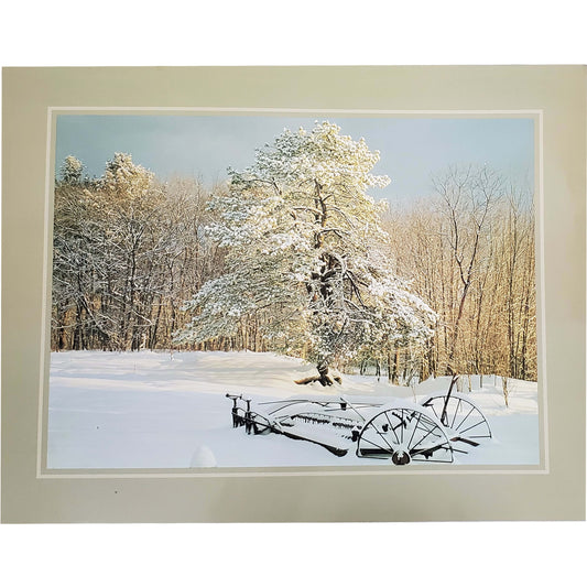 Conway New Hampshire Wall Art , Landscape snow photography. Size 16X20 Inches