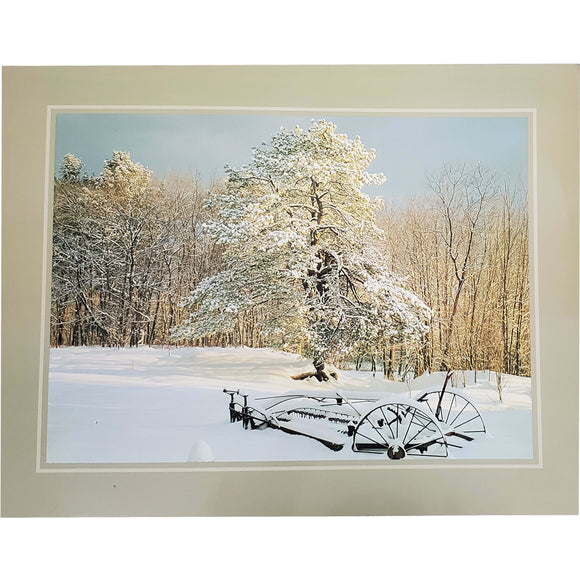 Conway New Hampshire Wall Art , Photographie de neige de paysage. Taille 16X20 pouces