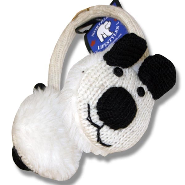 Wool Animal Earmuffs for Men and Women. Polar Bear