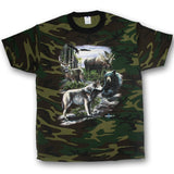 Men and Women T-shirt with Wildlife designs. Como Green / Wildlife Collage 