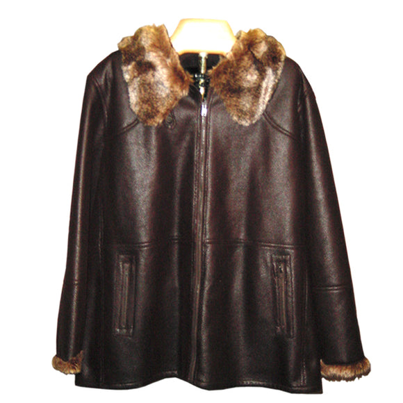 Veste de cisaillement en fausse fourrure Manteau ou veste d’hiver en peau de mouton entièrement doublé de fausse fourrure pour femmes