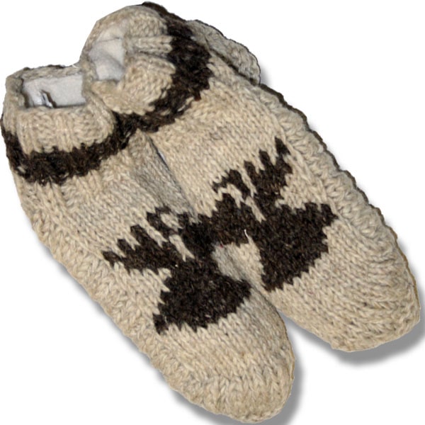 Wool Booties for Men and Women. Moose Beige Background