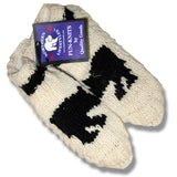 Wool Booties for Men and Women. Off White Black Bear