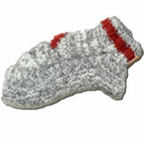 Wool Booties for Men and Women. Maple Leaf Cardinal Red with Light Grey
