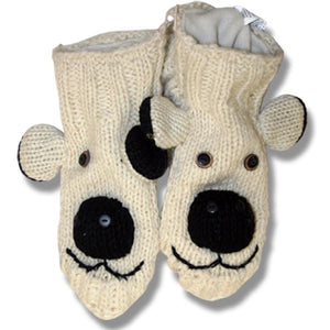 Wool Animal Booties For Kids / Polar Bear