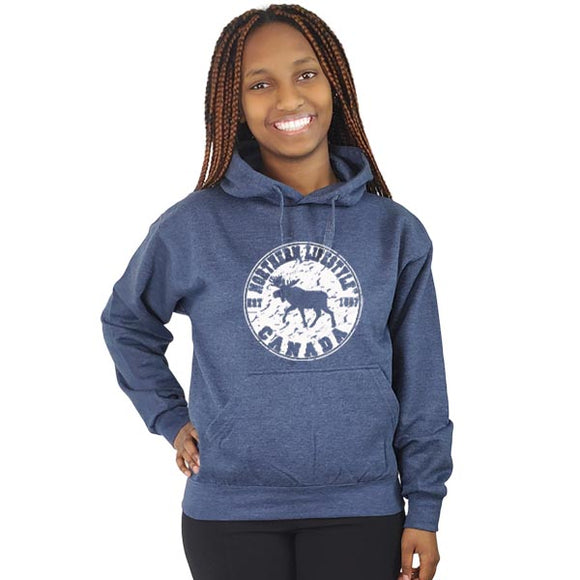 Youth Fleece hoodie Sweatshirt With Moose Lifestyle design.