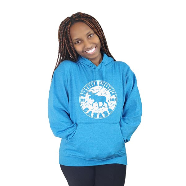 Men and Women's Fleece hoodie Sweatshirt With Moose Lifestyle design.