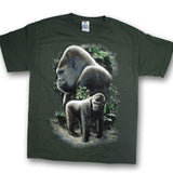 Youth T-shirt with Various designs / Kelp Green / Gorillas