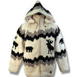 Veste 100 % laine avec capuche ours/zippée et doublure polaire pour hommes et femmes. Fabriqué à la main au Népal.