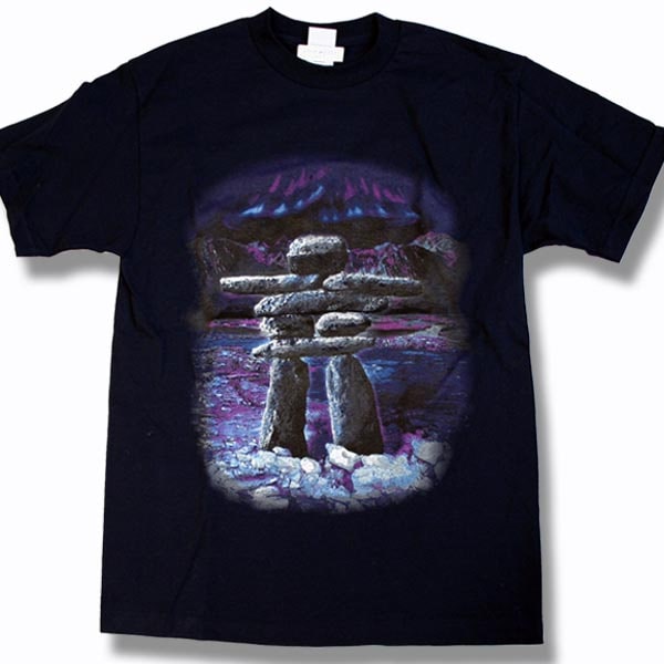 Youth T-shirt with Various designs / Navy / Inukshuk