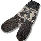 Wool Socks for Men and Women / Moose/Brown Background