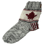 Wool Socks for Men and Women / Maple Leaf / Cardinal Red with Light Grey