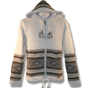 Wool Jacket with Zip Off Hood for men and women / Navaho beige. Adult wool sweater winter jacket for men and women Canada souvenir design handmade adult wool sweater winter Jacket for men and women Canada souvenir design handmade northern lifestyle Canada 100%wool easy online shopping coat vest Nepal best quality winter spring all seasons Outwear. 