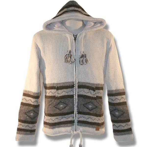 100% Wool Jacket Snowflake with Zip Off Hood with fleece lining for me