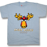 Youth T-shirts with Comic Designs / Baby Blue Angry Moose. 