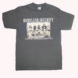 Men and Women T-Shirt with various designs. Charcoal / Homeland security