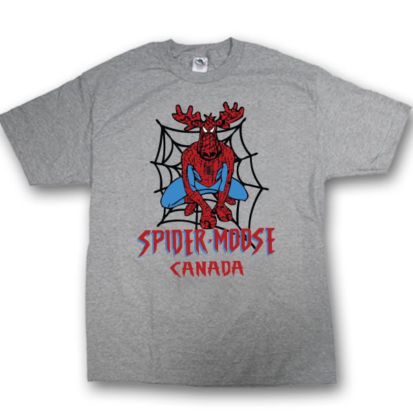 Youth T-shirts with Comic Designs / Sport Grey Spider Moose