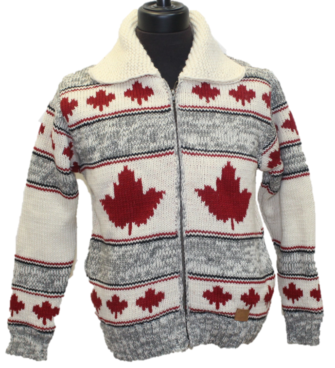 Wool Nordic Jackets for men and women / Cardinal Red Maple Leaf with Light Grey. adult wool sweater-winter jacket-men-women-canada-souvenir-design-handmade→adult-wool-sweater-winter-jacket-men-women-canada-souvenir-design-handmade-northern-lifestyle-canada-100%wool-easy online shopping-coat-vest-Nepal-best quality-winter-spring-all seasons.