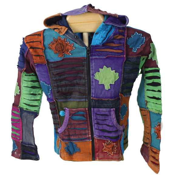 Nepal Hand Made Rib Jacket with Maple Leaf for Kids