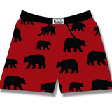 Men's Boxers Shorts. Red Allover Bear