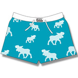 Women's Boxer Shorts / Pyjama Shorts / Turquoise Allover Moose