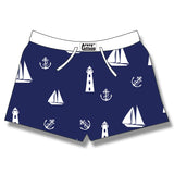 Women's Boxer Shorts / Pyjama Shorts / Nautical on Navy