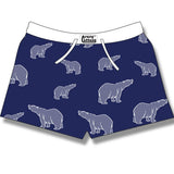 Women's Boxer Shorts / Pyjama Shorts / Navy Allover Polar Bear