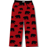 Men and Women Pyjamas Pants. Red Allover Bear