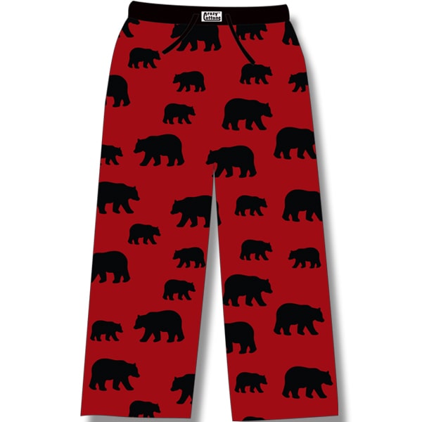 Women's Pyjamas Pants/ Pyjama Bottoms sleepwear. Red Allover Bear